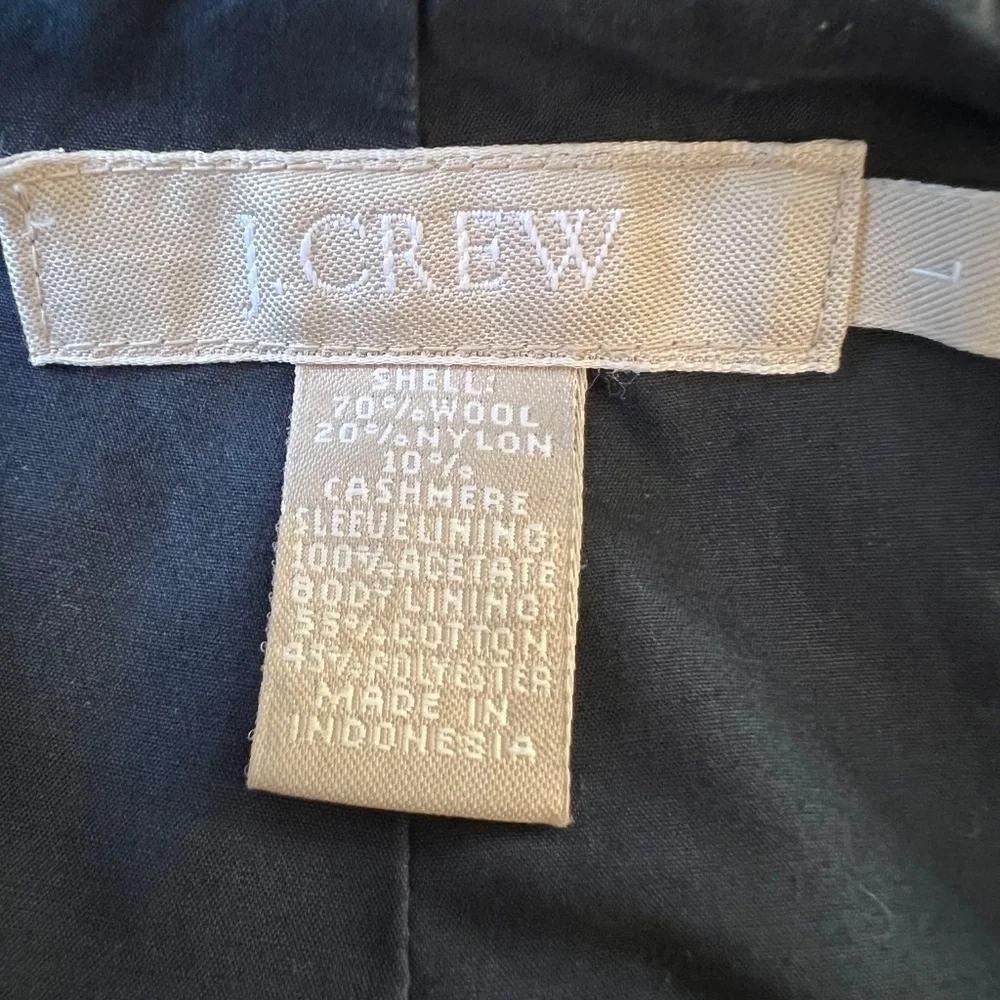 *FIRM PRICE* J. Crew Wool Cashmere Blend Cropped Pea Coat Navy sz L